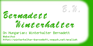 bernadett winterhalter business card